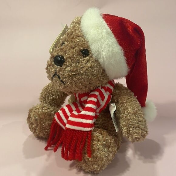 Sears Christmas Bear KRINGLE 2000 Exclusive 8" tall Plush & Beans NWT EUC teddy - Picture 5 of 8